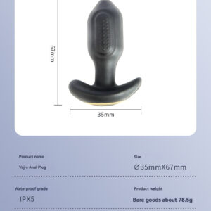 Sleek Vajra anal plug with textured grip, waterproof design, and customizable vibrations for ultimate pleasure.