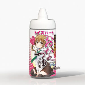 Colorful Onatsuyu anime bottle with playful character, perfect for intimate experiences.