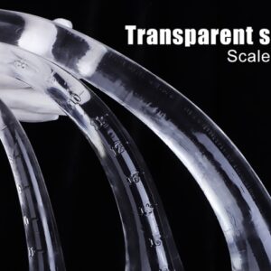 Elegant clear measurement tubes for precise fluid transfer, showcased against a striking black background.