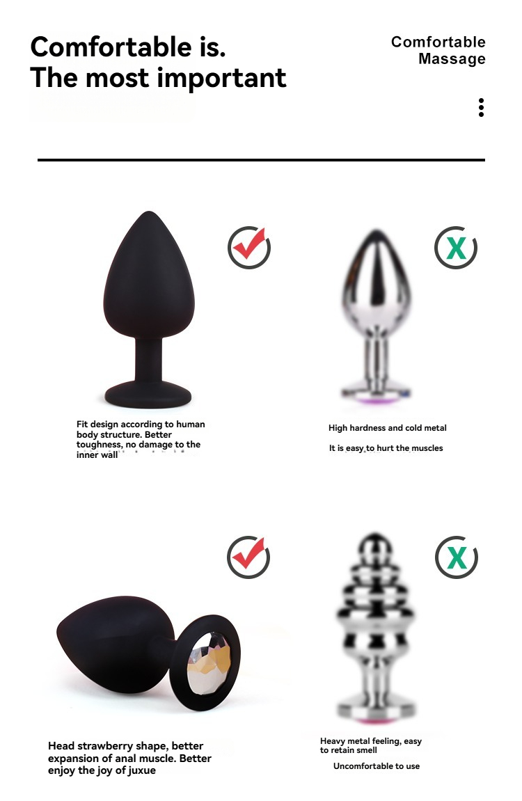 Comparison of silicone and metal anal plugs for comfort, safety, and user enjoyment.