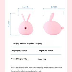 Adorable pink rabbit-shaped sex toy, perfect for playful intimacy and discreet fun.