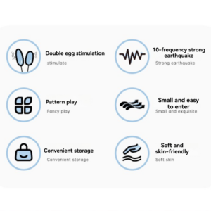 Explore double egg stimulation features, including 10 frequency settings and user-friendly design.