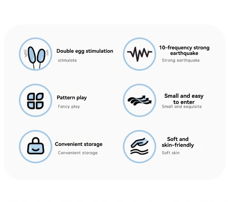 Découvrez les fonctions de stimulation de l'œuf double, y compris les 10 réglages de fréquence et la conception conviviale.