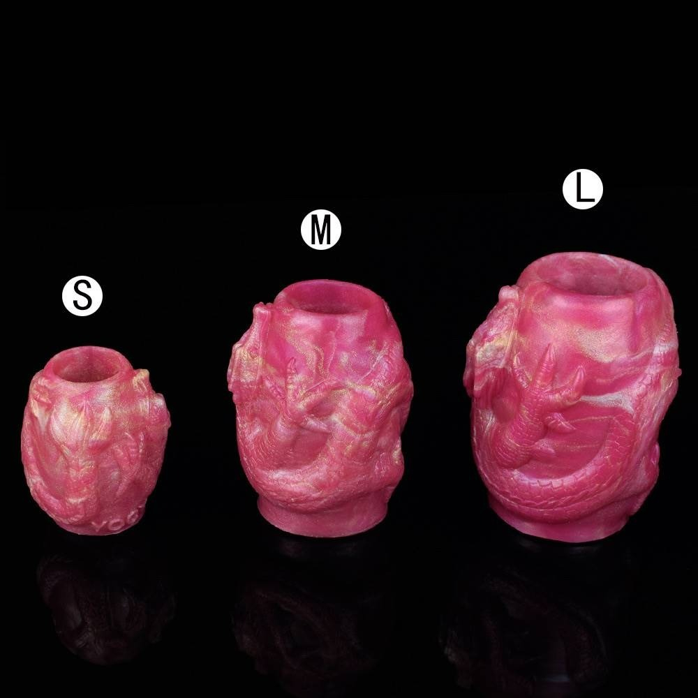 Vasi in ceramica a tema drago rosa vivace di varie dimensioni per uso decorativo e pratico.