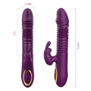 Elegant purple dual-action vibrator with clitoral stimulator for enhanced pleasure.