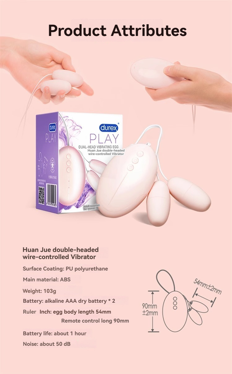 Ovo vibratório de duas cabeças Durex Play com controlo remoto, perfeito para o prazer íntimo e para uma utilização discreta.