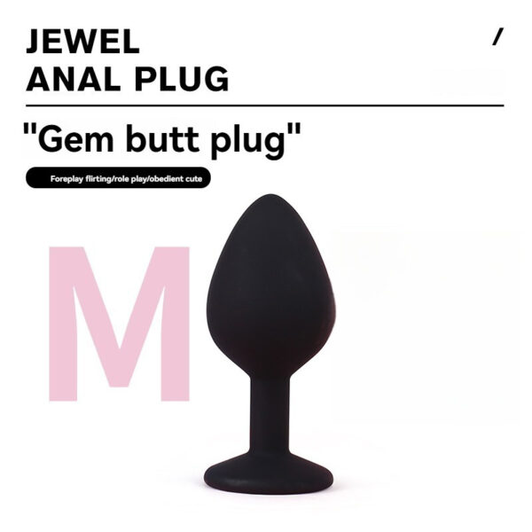Medium-sized jewel anal plug, sleek silicone design for intimate pleasure and exploration.