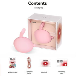 Stylish pink bunny ear vibrator in elegant box with accessories for intimate enjoyment.