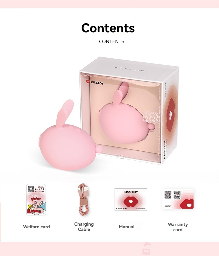 Stijlvolle roze bunny oor vibrator in elegante doos met accessoires voor intiem genot.