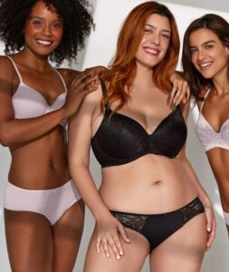 Diverse models showcase stylish lingerie, celebrating beauty and empowerment for all body types.