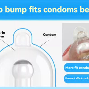 Innovative condom design with bump for enhanced fit and comfort in sexual intimacy.