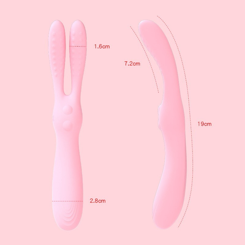 Masseur personnel lapin rose ludique avec oreilles texturées pour un plaisir et un confort accrus.