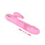 Pink ribbed vibrator with rabbit ears, offering versatile stimulation for enhanced pleasure.