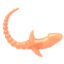 Whimsical, peach-hued hybrid creature resembling fish, perfect for playful décor or collectible toys.