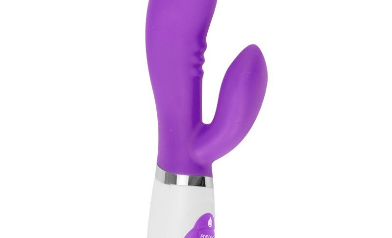 Vibrante vibratore rabbit viola con design ergonomico, materiale in silicone e impostazioni personalizzabili per il piacere.