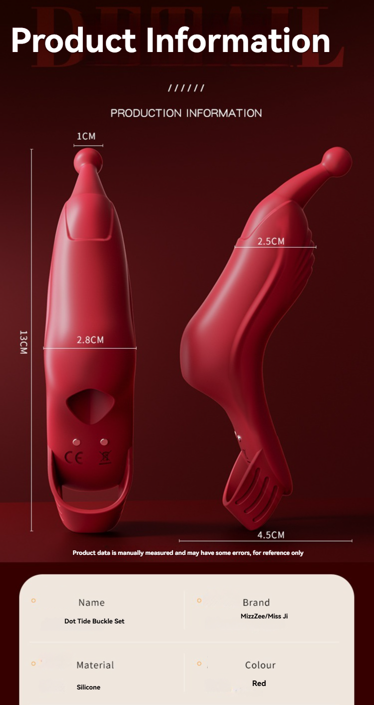 Set di fibbie Dot Tide in silicone rosso per un uso personale confortevole e una conservazione discreta.