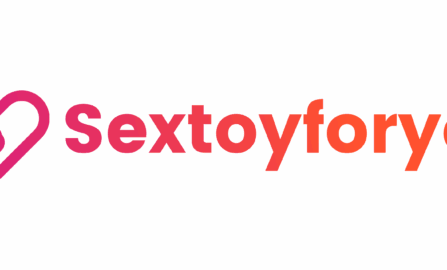 Leken Sextoyforyou-logo med hjertesymbol i levende rosa og oransje, som symboliserer kjærlighet og intimitet.