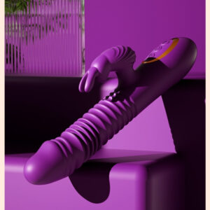 Sleek purple vibrator with textured design, ideal for pleasure and self-care.