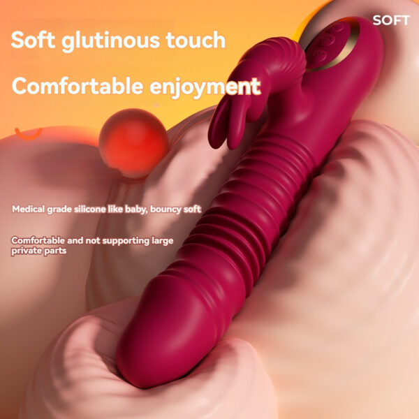 Vibrador de silicona magenta diseñado para el placer con un acabado suave y una forma ergonómica.