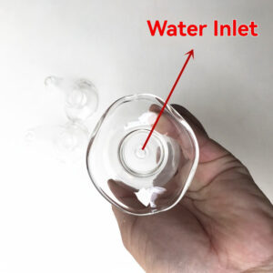 Stylish glass container with water inlet, perfect for decorative or functional use.