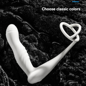 Elegant white sex toy on sleek black background for modern intimacy and personal expression.