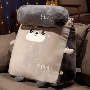 Adorable plush character pillow enhances your cozy space, blending comfort and cuteness perfectly.