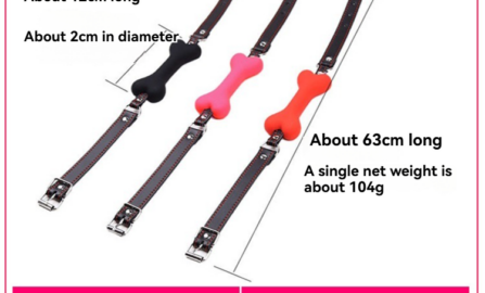 Legende hundeknogle-ball gag i sort, pink og rød til sjovt bondage-tilbehør.