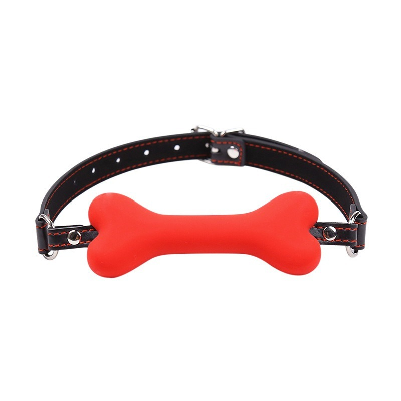 Collier pour chien élégant avec un jouet en forme d'os rouge pour les animaux de compagnie joueurs et pour un port confortable.