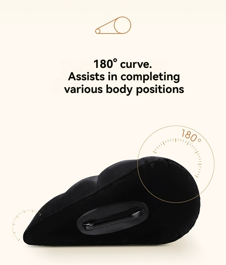 Almofada ergonómica elegante com uma curva de 180 graus para apoio e conforto versáteis do corpo.