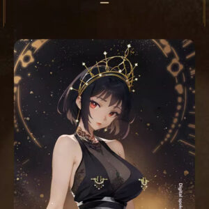 Elegant character in Galaxy Series Jewelry with sensual nipple clamps and celestial crown.