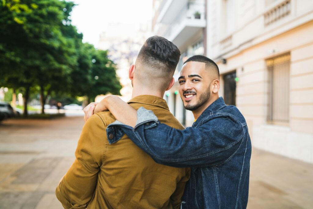 Gay couple spending time together.