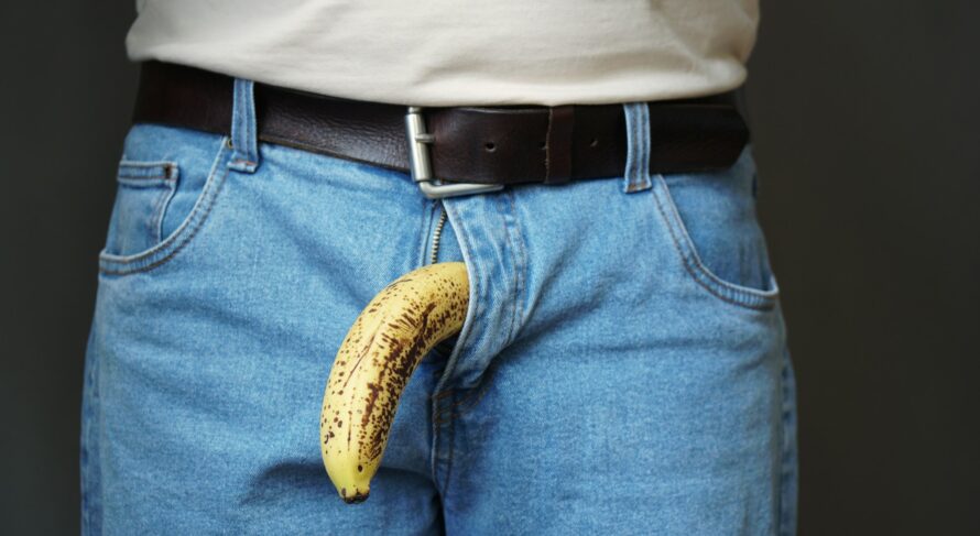 impotence or erectile dysfunction concept with banana penis