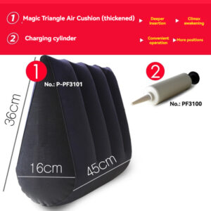 Magic Triangle Air Cushion and charging cylinder for enhanced comfort and support.