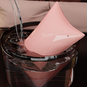 Waterproof pink design accessory in clear water, showcasing luxury and innovative style.