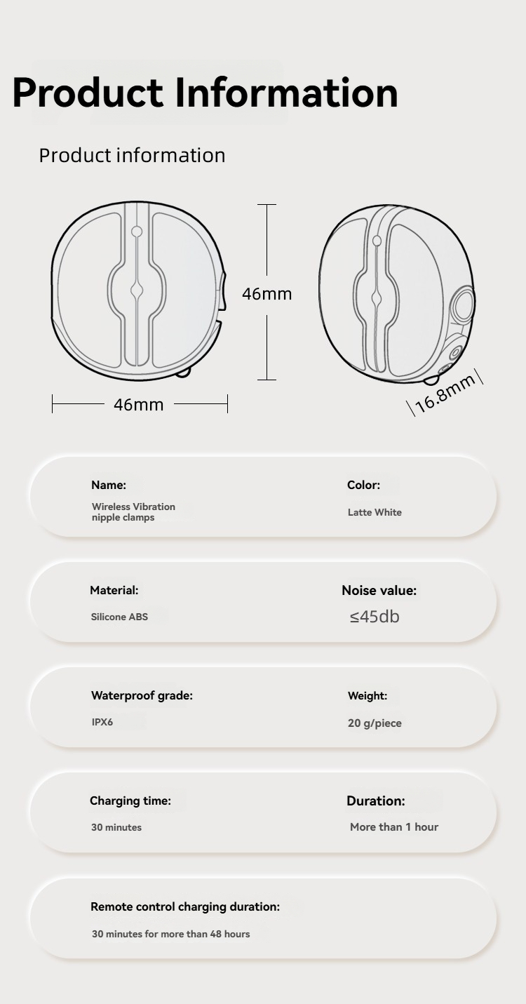 ワイヤレス振動乳首クランプ、控えめで、防水、快適さと喜びのために設計されています。