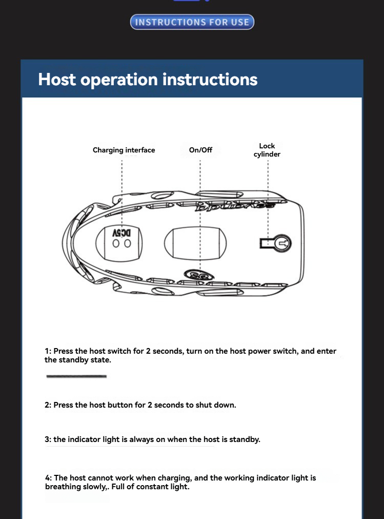 Sextoy operation instructions with labeled diagram and simple setup for safe use.