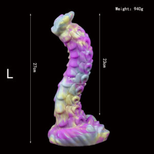 Vibrant silicone tentacle sculpture, 27 cm, ideal for playful adult enjoyment and decor.