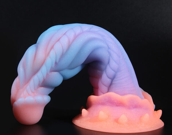 Intricate pastel silicone sculpture blending fantasy and artistry, perfect for adult exploration.