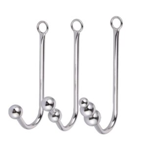 Stylish chrome metal hooks for organization, perfect for home and adult accessories.