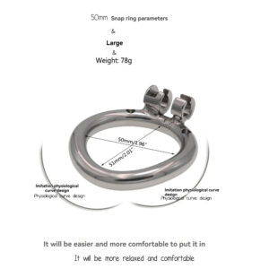 Durable 50mm stainless steel snap ring with ergonomic design for comfort and easy use.