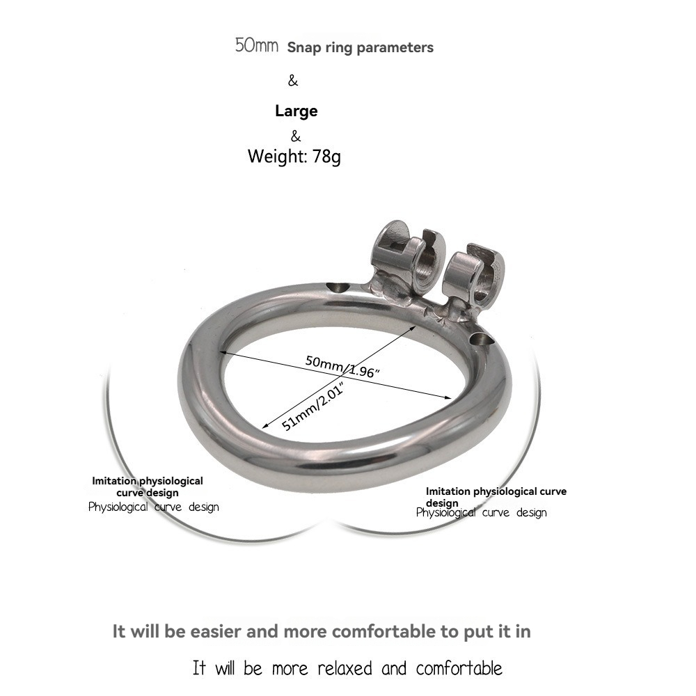 Langlebiger 50-mm-Sprengring aus Edelstahl mit ergonomischem Design für Komfort und einfache Handhabung.