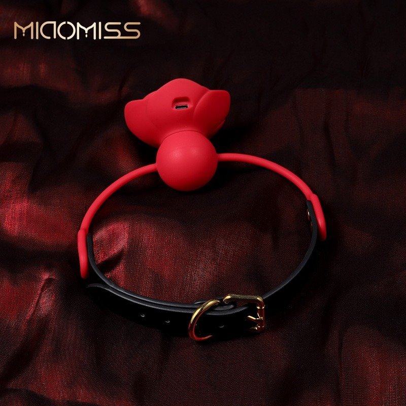 Accessorio rosso vibrante con cinturino nero regolabile, ideale per un piacere elegante ed esperienze uniche.